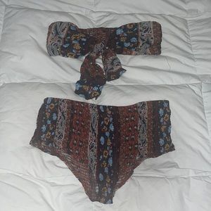Fashion Nova Multicolor Paisley Bikini
